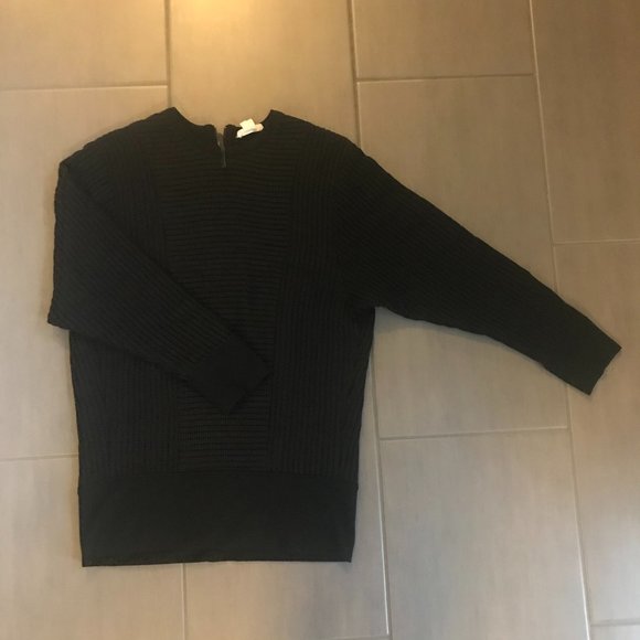 NWOT Helmut Lang Black Textured Pullover Batwing Sweater - Picture 2 of 5